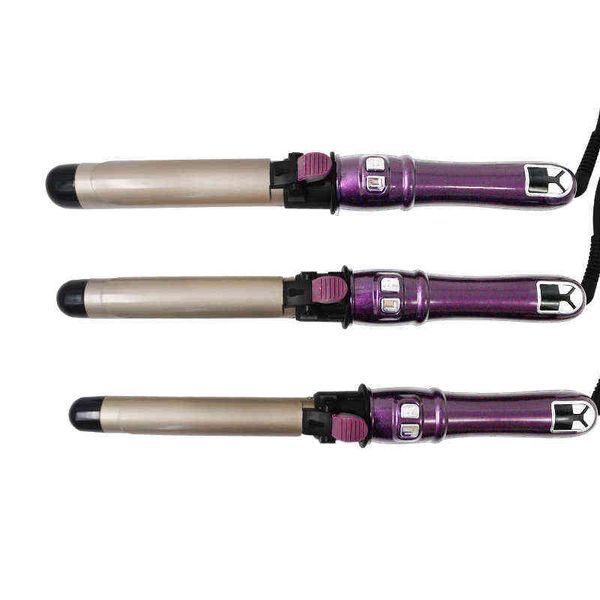 Ferro arricciacapelli automatico Bigodino per capelli Bacchetta Curl 1 pollice Rotante Magic Hair Curling Roller Titanium Auto Hair Wave Styler AA220316