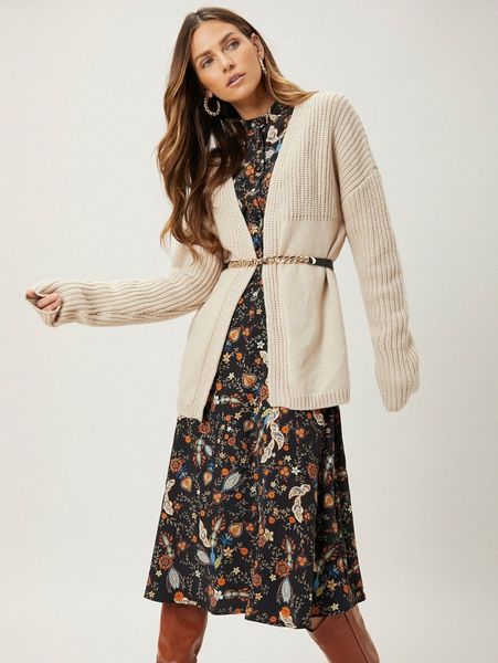 

motf premium drop shoulder cardigan without belt l1vb#, White;black