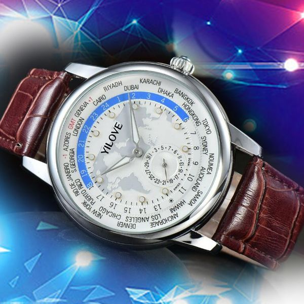Мировая карта география мужская часа 42 -мм кварцевое движение цифровые часы высококачественные подарочные часы Monterey