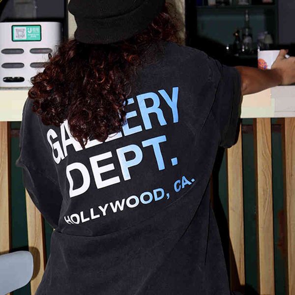 

designer fashion gallerydepts t shirt short sleeve shirts women's loose 2022 couple summer men's fashion brand gradient printing, White;black