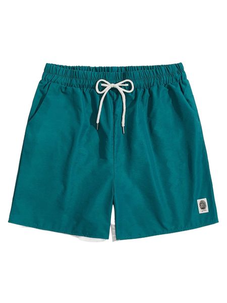 

romwe guys fingerprint graphic drawstring shorts o6y5#, White;black