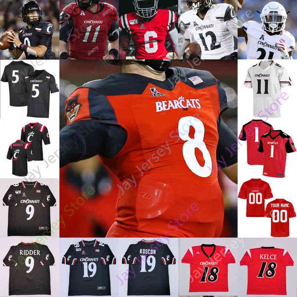 

cincinnati bearcats football jersey ncaa college gerrid doaks ethan tucky kahlil lewis ben bryant charles mcclelland jerome ford whyle label, Black
