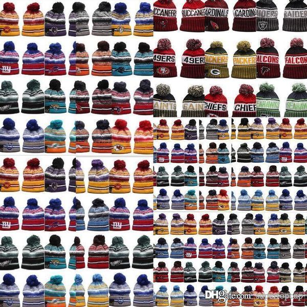 

2022 new cuftted knit beanies with pom-pom man women warm winter sports mix color kc football knitted knitting sports ski hat beanies, Blue;gray