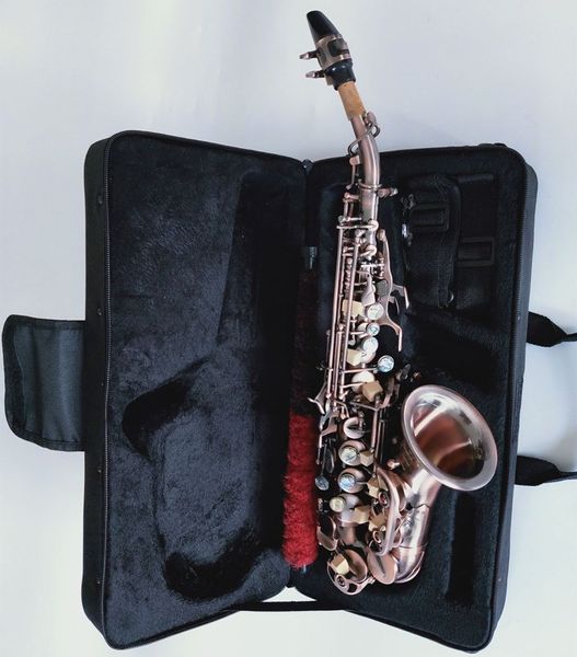 Kaluolin New chegada S-991 Pequeno pescoço curvo Soprano Saxofone Concert Musical Instruments Sax com bocal