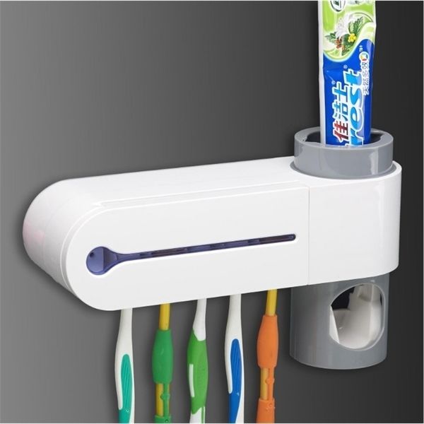 GH2 In 1 UV Zahnbürste Sterilisator Halter Automatische Zahnpasta Squeezer Dispenser Home Badezimmer Zahnbürste Halter Y200407
