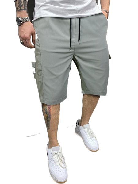 

men drawstring waist bermuda shorts r4fq#, White;black