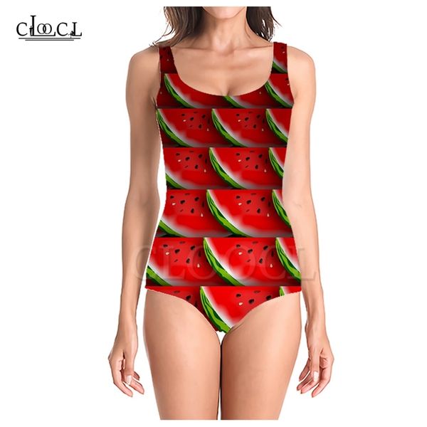 

est fashion fruit watermelon 3d print onepiece swimwear women swimming bathing suit sleeveless swimsuit 220617, White;black