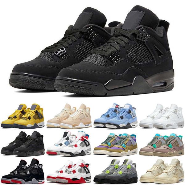 

4 4s mens basketball sneaker shimmer lightning cactus jack red thunder sail university blue black cat men trainers sports shoes wholesale sh