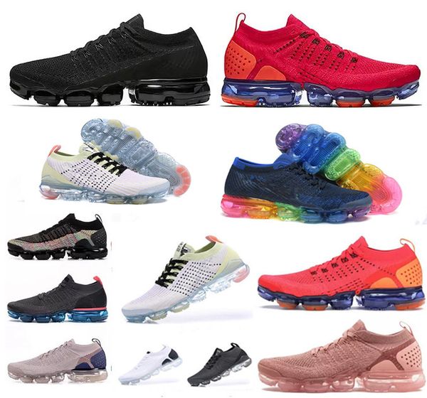 

vapor knit max 2.0 volt fly 1.0 mens runnings shoes sneakers black white women breathable sports shoes maxes