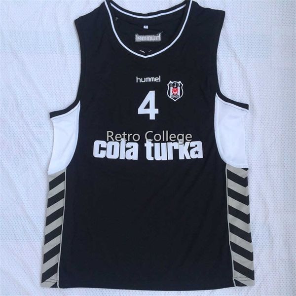 XFLSP Mens 4 Allen Iverson Besita Colas Turka Gerileme Basketbol Formaları, 100% Nakış Dikiş Basketbol Forması