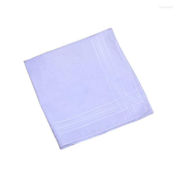 Laços 40x40cm Homens Mulheres Fantasia Tecido Lenços Clássico Puro Branco Algodão Hankies Listras Jacquard Impressão Bolso Quadrado Toalha GiftBow