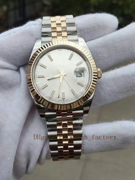 

904l steel wimbledon dial datejust smooth bezel watch 41mm 126333 126334 automatic mechianical wristwatches jubilee strap sapphire movement, Slivery;brown
