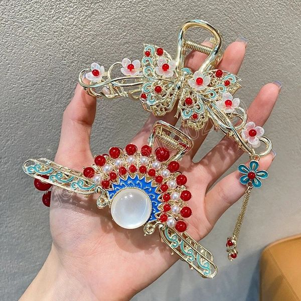 

chinese style clmaps women butterfly hair claw vintage long tassel pendant hair clips hairpins hair accessories, Slivery;golden