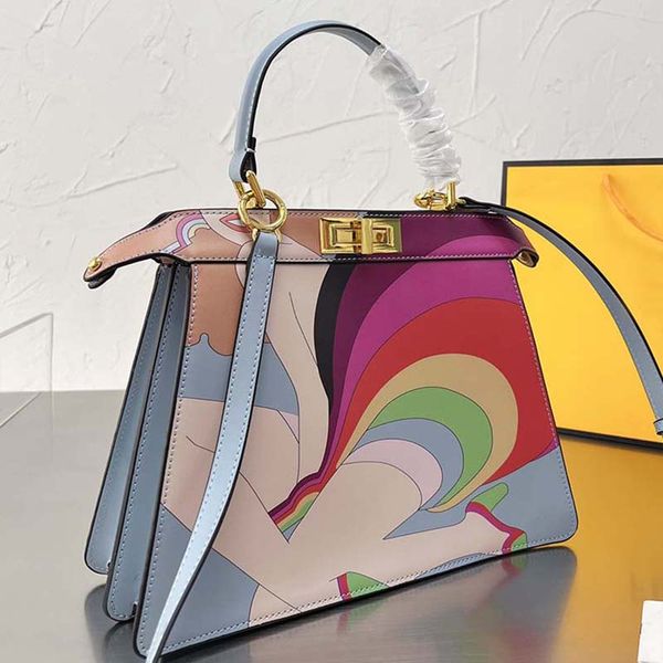

luxury graffiti handbag tote bag crossbody handbags purse two compartments zipper pocket fashion f letter detachable shoulder straps quality