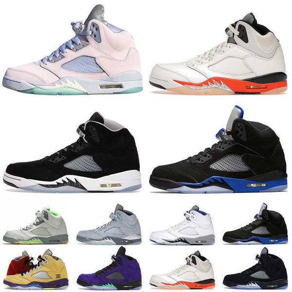 

shattered backboard 5 5s men basketball shoes easter bluebird green bean racer blue raging bull oreo sports sneakers mens trainers outdoor, Black