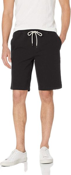 

men's 11 inch inseam pull-on stretch canvas short 02rm#, White;black