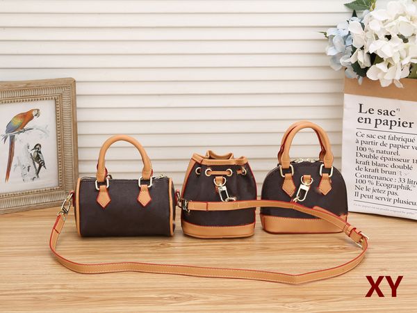 

women's designers luxury shoulder bag totes purse handbag message bags cluth brand classic crossbody pu #2290 old flower 3pcs/set damie