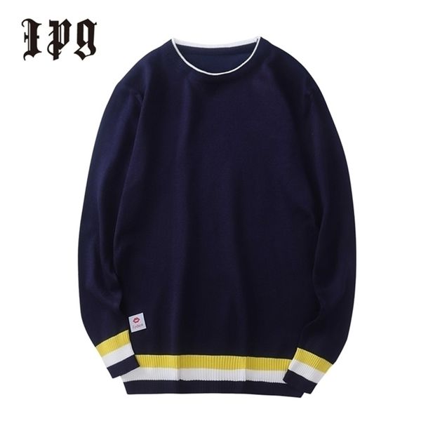 

new fashion men knitted pullover sweaters casual mens clothing matching color knitwear sweater british style man 201125, White;black