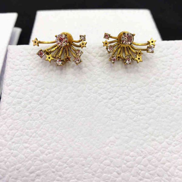 

2022 factory wholesale new pearl fireworks new net red cold wind earrings women 925 silver needle, Golden