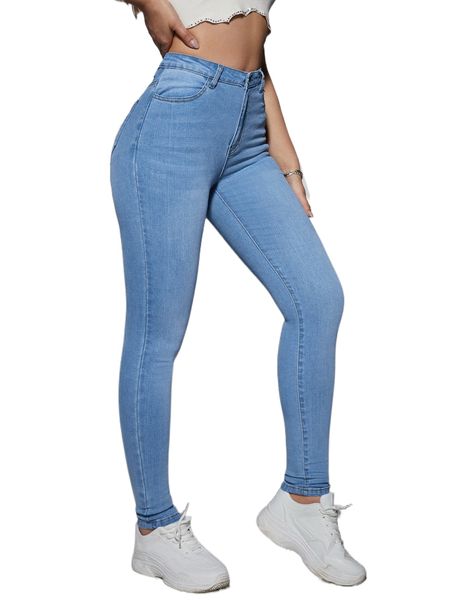 

slant pocket skinny jeans e0ps#, Blue