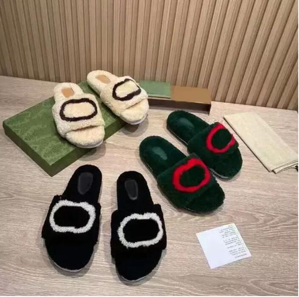 

new women slippers luxury designer fluffy soft and comfortable teddy curly slippers standard size 35-42, Black