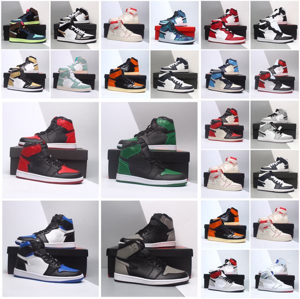 

men women designer retro jumpman 1 1s high basketball shoes dark mocha university blue shadow chicago silver toe brand sports trainers sneak
