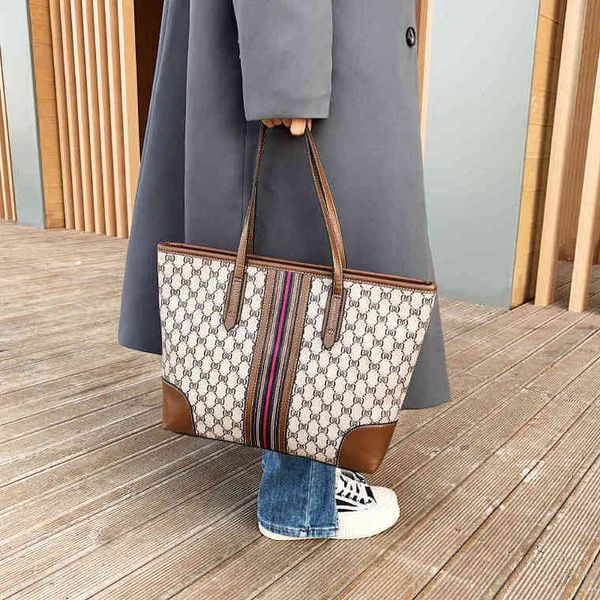 

30% off sitewide 2022 luxury bags fashionable canvas stitched texture backpack trend one handbag foreign style women's tote bag
