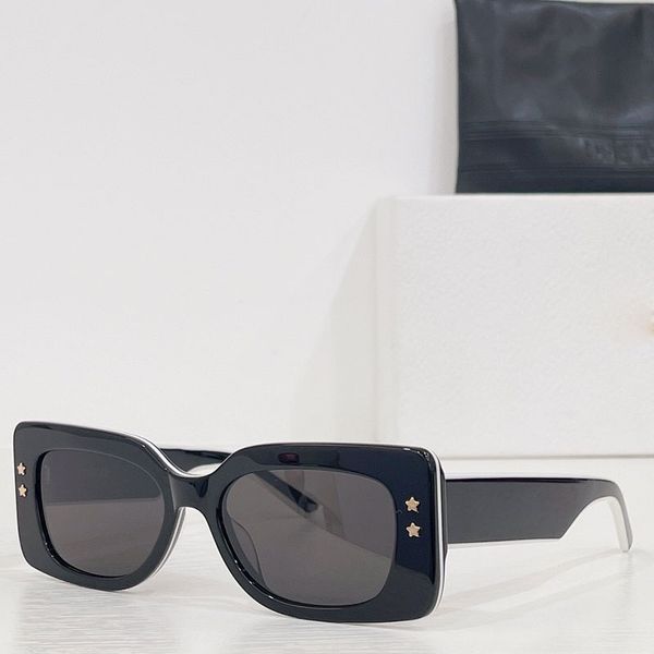 

designer black square sunglasses pacific s1u latest fashion luxury frame with golden stars on both sides design men and women party vacation, White;black