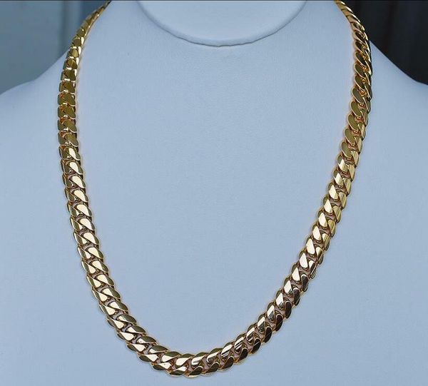 

14k gold miami men's cuban curb link chain necklace 24"chains, Silver