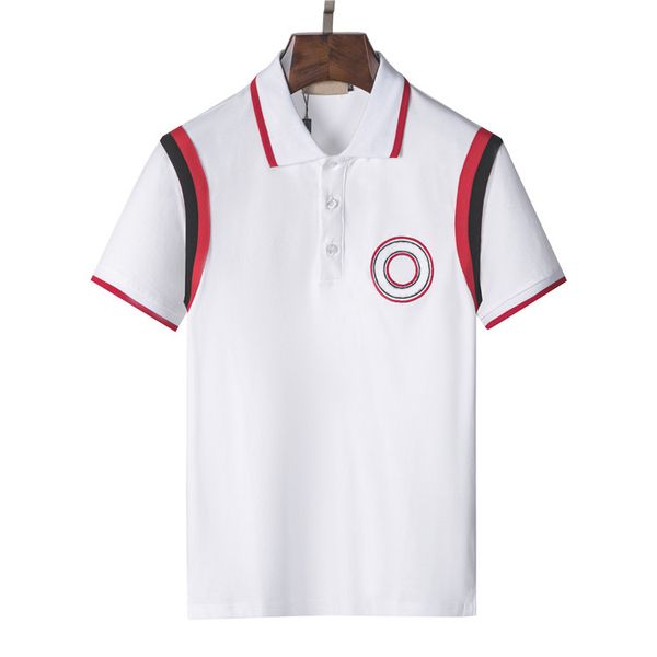 

italy fashion classic 100% cotton mens designers men polos t shirts short sleeve shoulder patchwork turnn-down collar polo tshirts, White;black