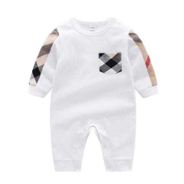 

summer toddler baby infant boy designers clothes newborn jumpsuit long sleeve cotton pajamas 0-24 months rompers designers clothes2579, Blue