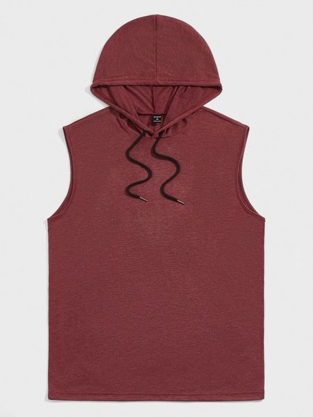 

men solid drawstring hoodie s96e#, White;black