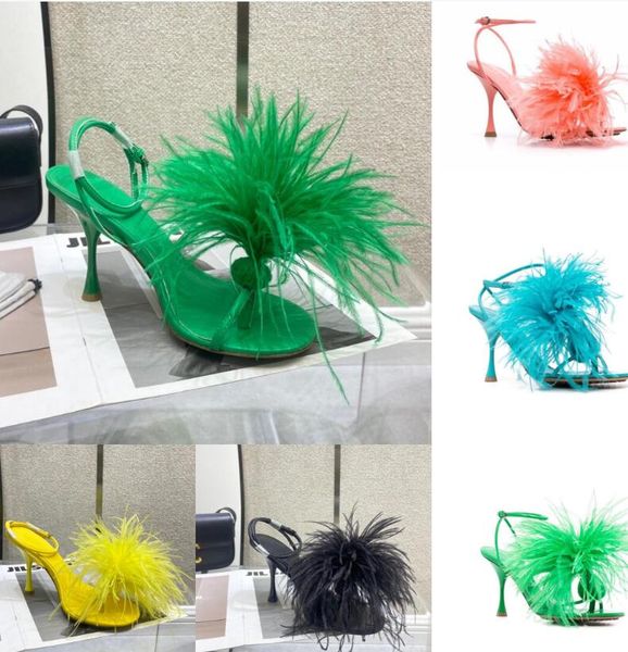 

italy designer platform slippers curve leather strappy square-toe sandal stretch open square toe sandals crossover-strap mules green feather, Black