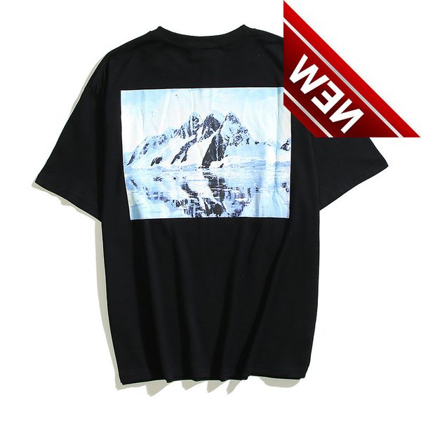 

50% off discount 2022 new summer high street ess fog landscape p printed cotton t-shirt tide fg loose men and women lovers short sleeve, White;black