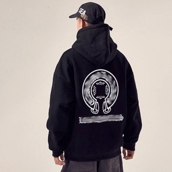 

luxury mens fashion hoodies designer classic zipper ch sweatshirts horseshoe sanskrit cross print pullover hooded sweater women jacket 8a97, Black