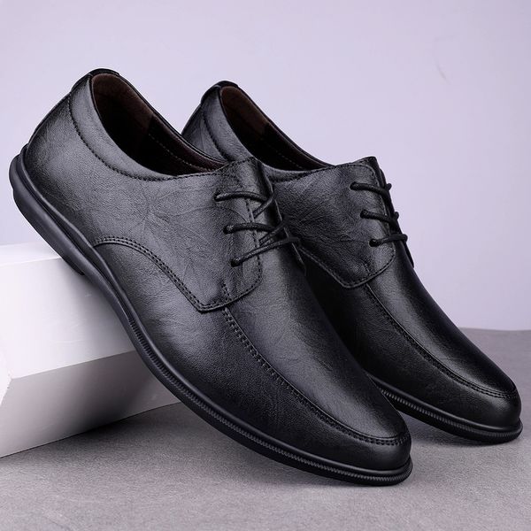 

pu leather concise men business pointy black shoes breathable formal wedding basic shoes men dress shoes fashion british style