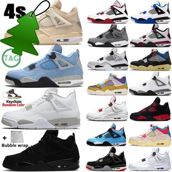 

2022 sail 4 4s university blue mens basketball shoes sneakers atmosphere hyper royal black cat silver toe bred dark mocha fire red men women