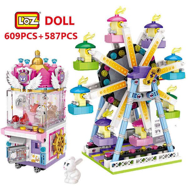 

mini blocks friends amusement park giant wheel carousel pirate ship pirate ship building blocks diy bricks toys for girls j220624