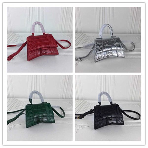 

2022 designer luxury hourglass mini leather shoulder bag women's crossbody croc handle satchel size: 15x12x4.5
