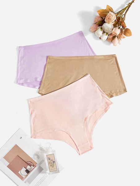 

plus 3pack plain panty set b7qz#, Black;white