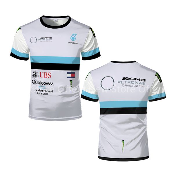 

2022 f1 team racing men's and women's t shirts motorsport for mercedes benz formula one summer blue clothing quick dry breathable, White;black