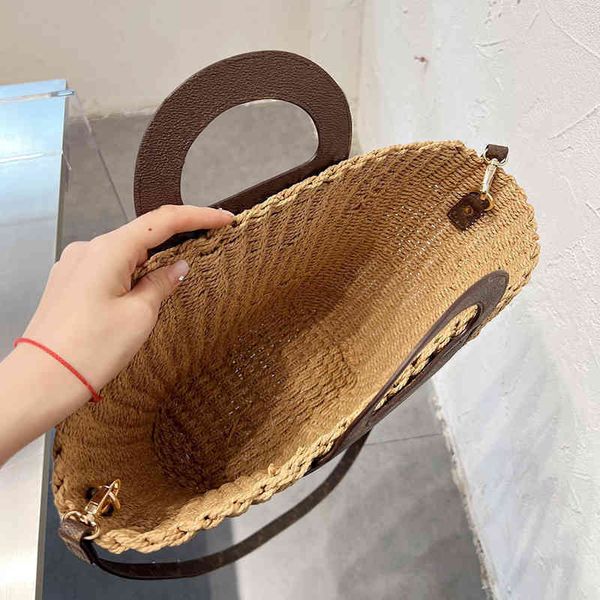 

shoulder bags woven handbag women bucket bags designer handbags fashion shoppers tote bags classic old flower pattern crossbody