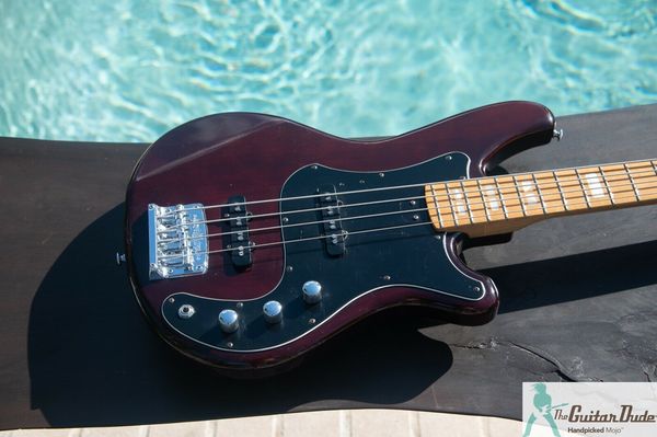 

vintage 1977 yam aha super bass 700 - wine red finish electric guitar