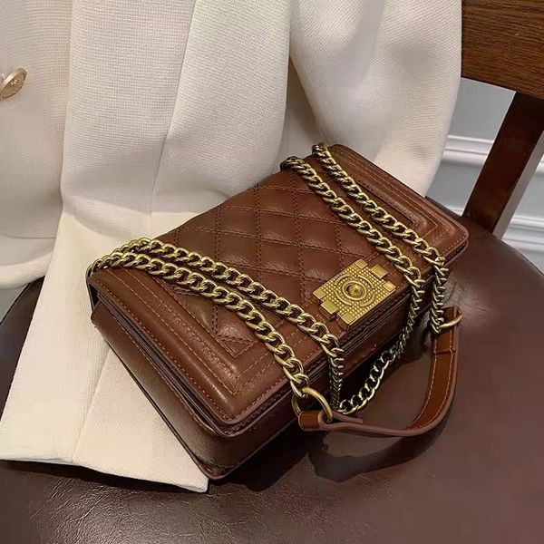 

hbp designer shoulder bags rhomboid lady cross body fashion messenger bag luxury soft leather chain bag lingge embroidery thread handbags fl
