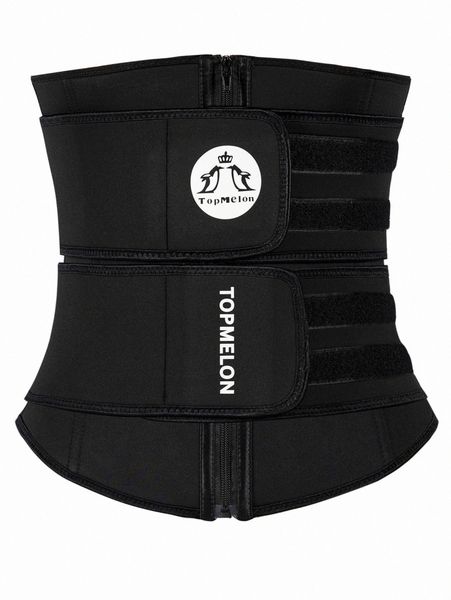 

penguin & letter graphic zipper waist trainer f09d#, Black;red