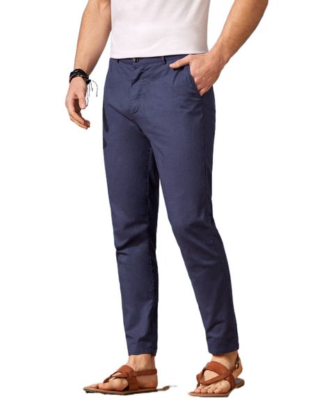 

men slant pocket tailored pants c02b#, Black