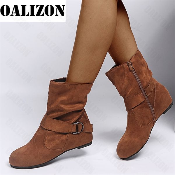 

women warm snow fashion boots nonslip flats suede winter designer walking motorcycle mujer platform ankle shoes 220815, Black