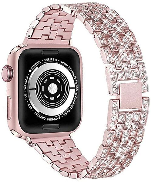 Diamant-Armband aus Metall für Apple Watch 45 mm, 41 mm, 44 mm, 40 mm, 38 mm, 42 mm, Bling-Bänder, Luxus-Kettenarmband, modische Damenuhren, iWatch-Serie 7, 6, SE, 5, 4, 2