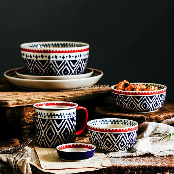 Pratos pratos de estilo retro -cerâmica de estilo ocidental