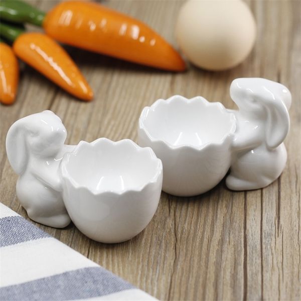 Творческий непризорный яичный лоток керамический посуду для формы кролика с яйцом-держателем для яичной чашки для яичного инструмента для завтрака для завтрака на кухнях плесени 220517